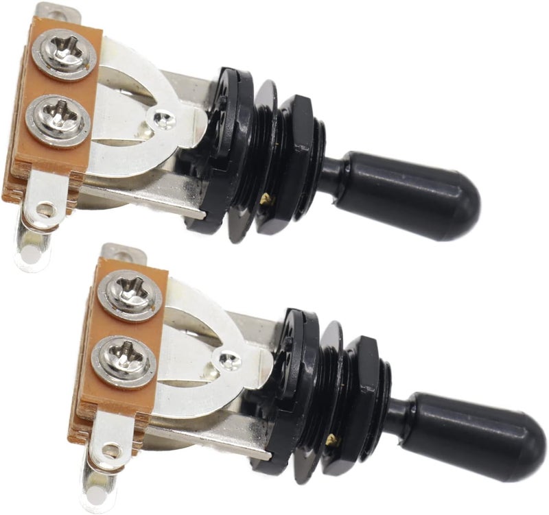 Cheerock 2pcs Electric Guitar 3 Way Toggle Switch, Guitar Pickup Switch, Guitar Selector Switch, Electric Guitar 3 Way Toggle Selector Switch for Les Paul Guitar, Guitar Accessories - Image 2